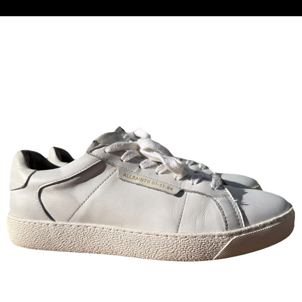 All Saints Klip White Leather Low Top Sneaker women’s US 9